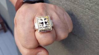 Designer Ring, Gold Cross Sterling Silver Mens Ring Jewelry