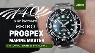 Unboxing 2021 Seiko Prospex Marine Master 300 140th Anniversary Green Dial  SLA047J1 - YouTube