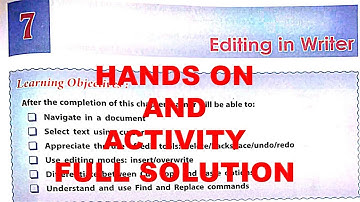 EDITING IN WRITER | DAV | CLASS 4 | COMPUTER | CHAPTER 7 | HANDS ON ACTIVITY | SOLUTION | #dav