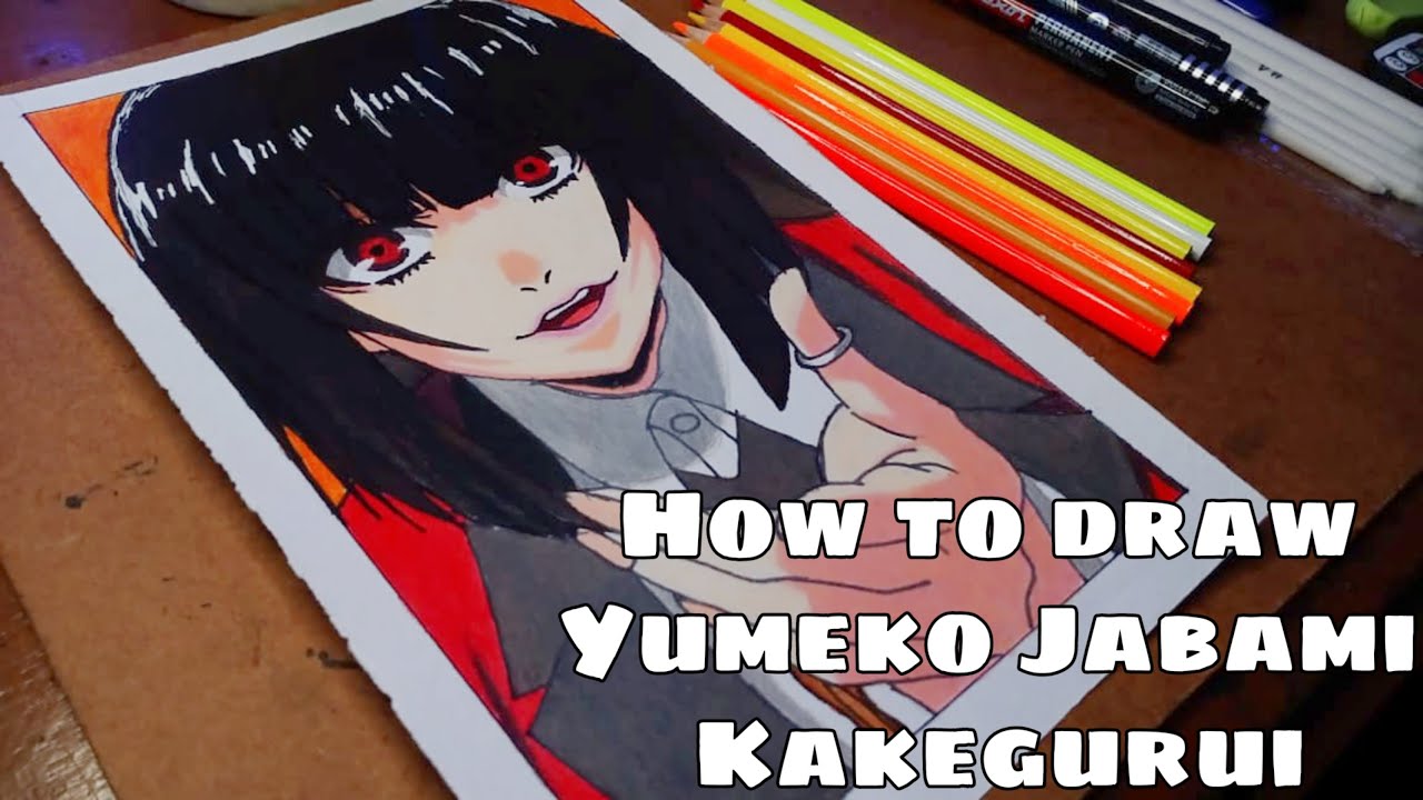 How To Draw Yumeko Jabami Kakegurui 賭ケグルイ Colour Pencils Step