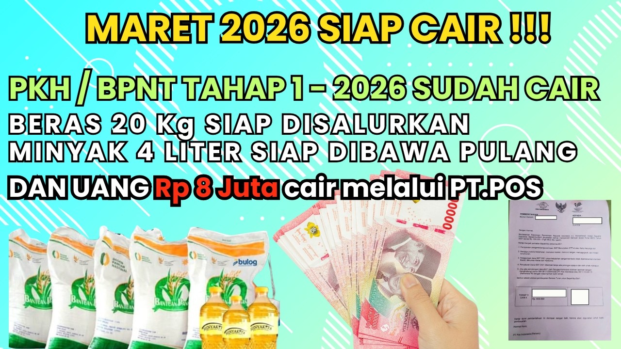 🔴 SIAP-SIAP MENERIMA BERAS 20 Kg DAN MINYAK 4 L UNTUK 33,2 JUTA PENERIMA‼️ DAN UNDANGAN POS Rp 8 Jt