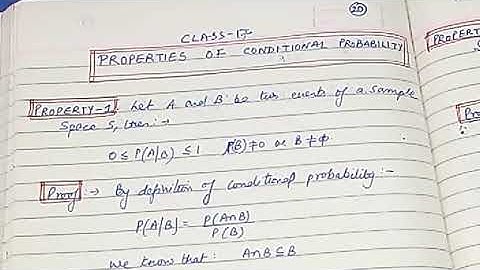 Probability class#17(Properties of conditional probability property#1)
