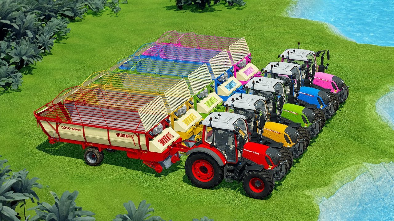 MOW ALFALFA AND TRANSPORT SUNFLOWERS WITH FENDT TRACTORS - Farming Simulator 22