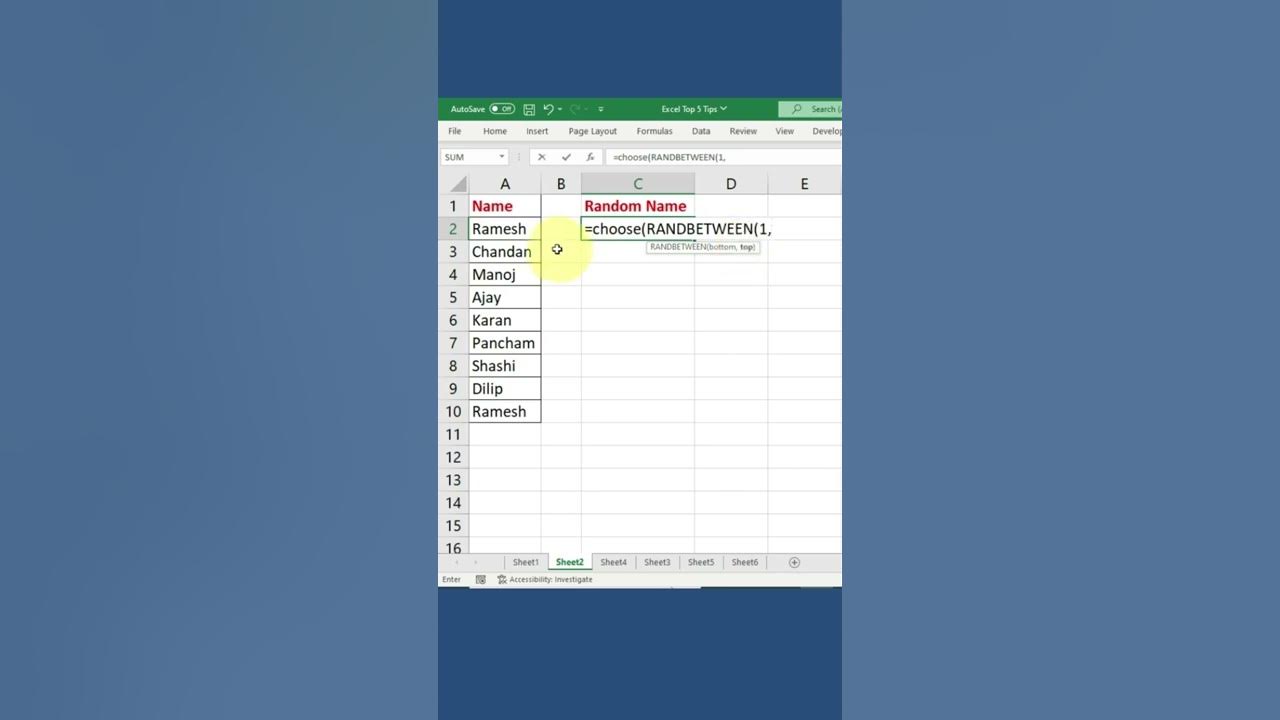Omg you can generate random name in excel shorts youtube