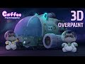 3D Overpaint - Coffee Raccoons Spaceship