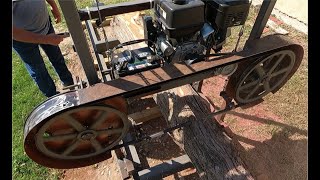 158' Homemade Sawmill TIMBERCAT2020 Cutting Aeromatic Texas Red Cedar !