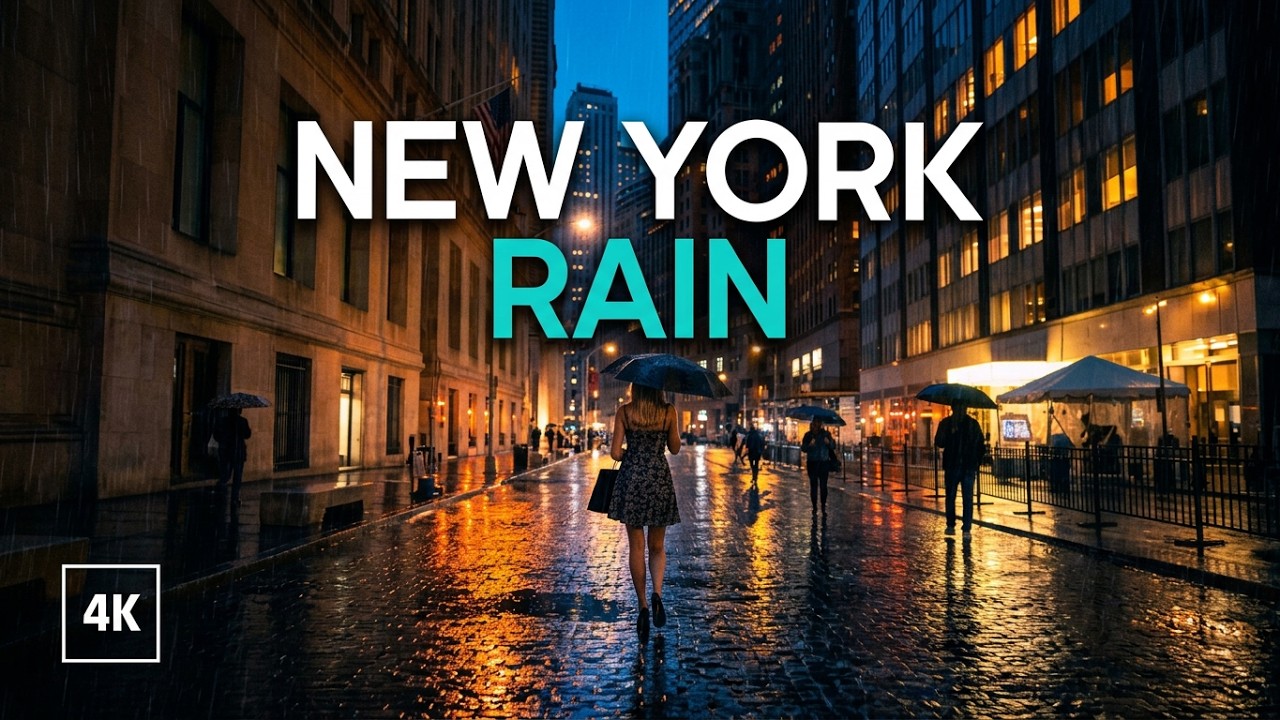 NYC Rainy Night in Downtown Manhattan ☔️ Walking Tour 4k - YouTube