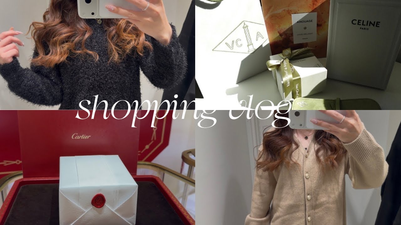 冬のボーナスお買い物vlogと購入品紹介とオタ活🌙💘カルティエ,ヴァンクリ,CELINE etc.. 洋服リング時計🌸 
