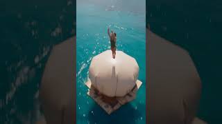 Turquoise Ocean & Rocky Coast  Cinematic Short #shorts  #aivideo #helicopterjump #extremesports