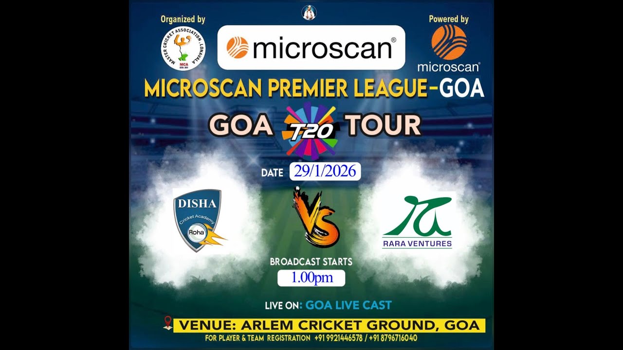 🔴Live | DISHA CRICKET ACADEMY VS RARA VENTURES | MICROSCAN PREMIER LEAGUE GOA 2026