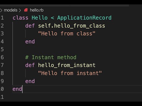 [Ruby on rails] - Class Methods And Instant Methods