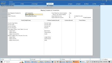 Bank payments and receipts auto updated from excel to tallyprime 4 with mapping