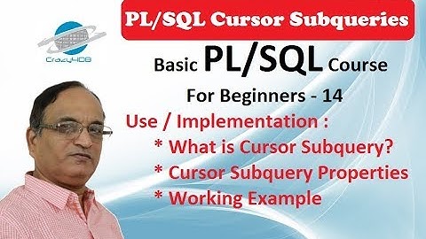 Pl Sql Cursor Subqueries - Embedded Cursor in PL SQL - Nested Cursor Expression - PL/SQL Cursors