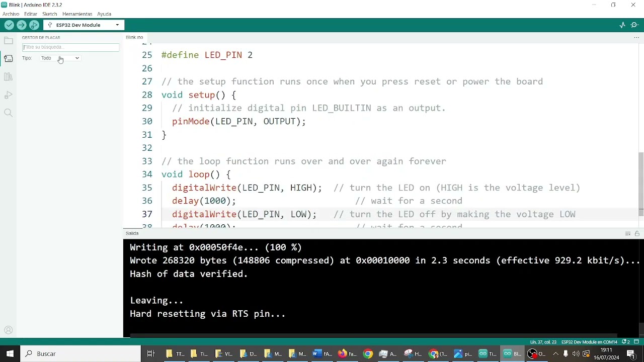 TTGO T-Beam ESP32 con GPS NEO-6M LoRa Arduino Mega Blink Fatimars Robótica IES Monterroso