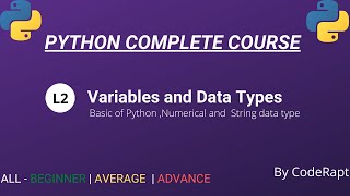 L2 - Variables and Data Types in Python || Python Complete Course