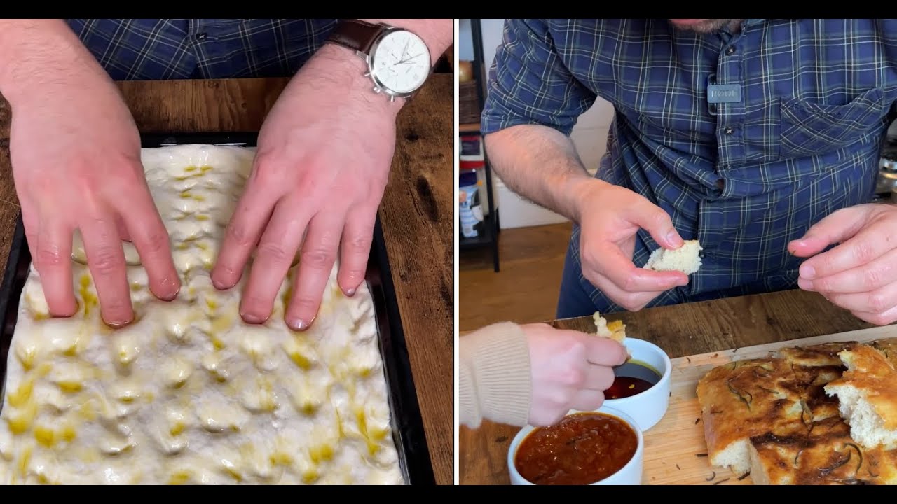 خبز الفوكاتشا | أطيب خبز إيطالي ريحته بتوصل لسابع جار [Focaccia, Best Italian bread]