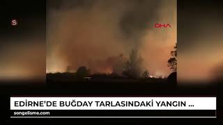 Edirnede Buğday Tarlasındaki Yangın, Ormana Sıçramadan Söndürüldü