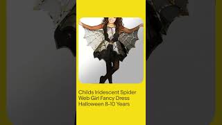 Childs Iridescent Spider Web Girl Fancy Dress Halloween 8-10 Years