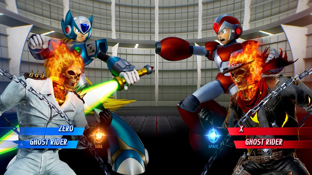BLUE ZERO & WHITE GHOST RIDER VS RED X & GHOST RIDER - Marvel vs Capcom ...
