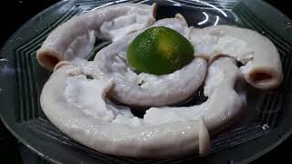 Cách luộc lòng heo trắng giòn