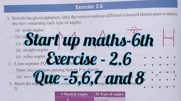 viva education start up mathematics class 6 ex 2.6 | start up maths ex -2.6 | lines and angles