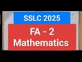 SSLC 2025 FA -2 Mathematics paper 