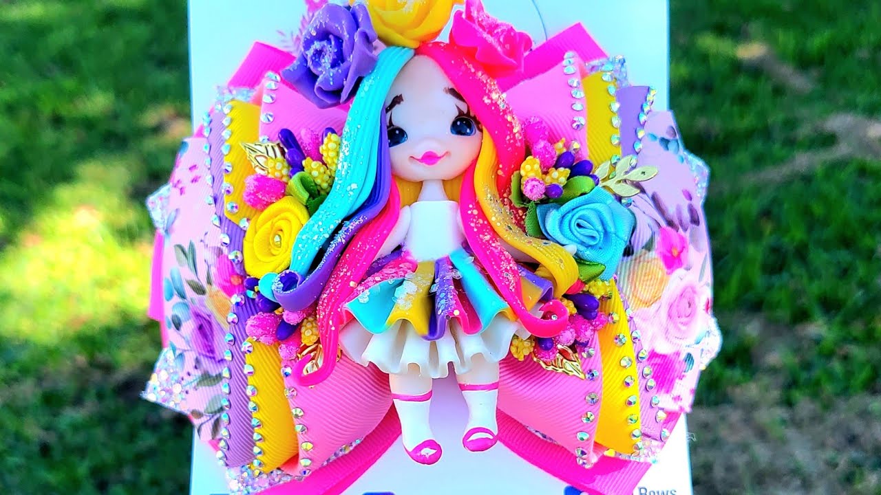 Moño Luminoso con listón de 7.5 (Moño para niñas) super fácil de hacer