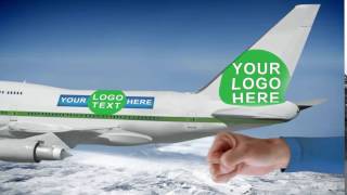 Airplane jet fly superman Logo Reveal 3D animation video intro s10