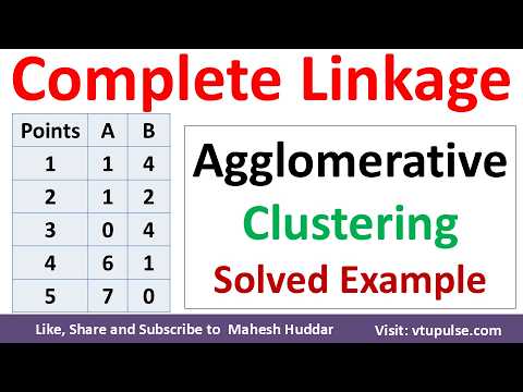 Complete Linkage Hierarchical Clustering Agglomerative Clustering in ML by Vidya Mahesh Huddar