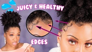 👅 How To STRENGTHEN And Grow JUICY Edges Back On Natural Hair!