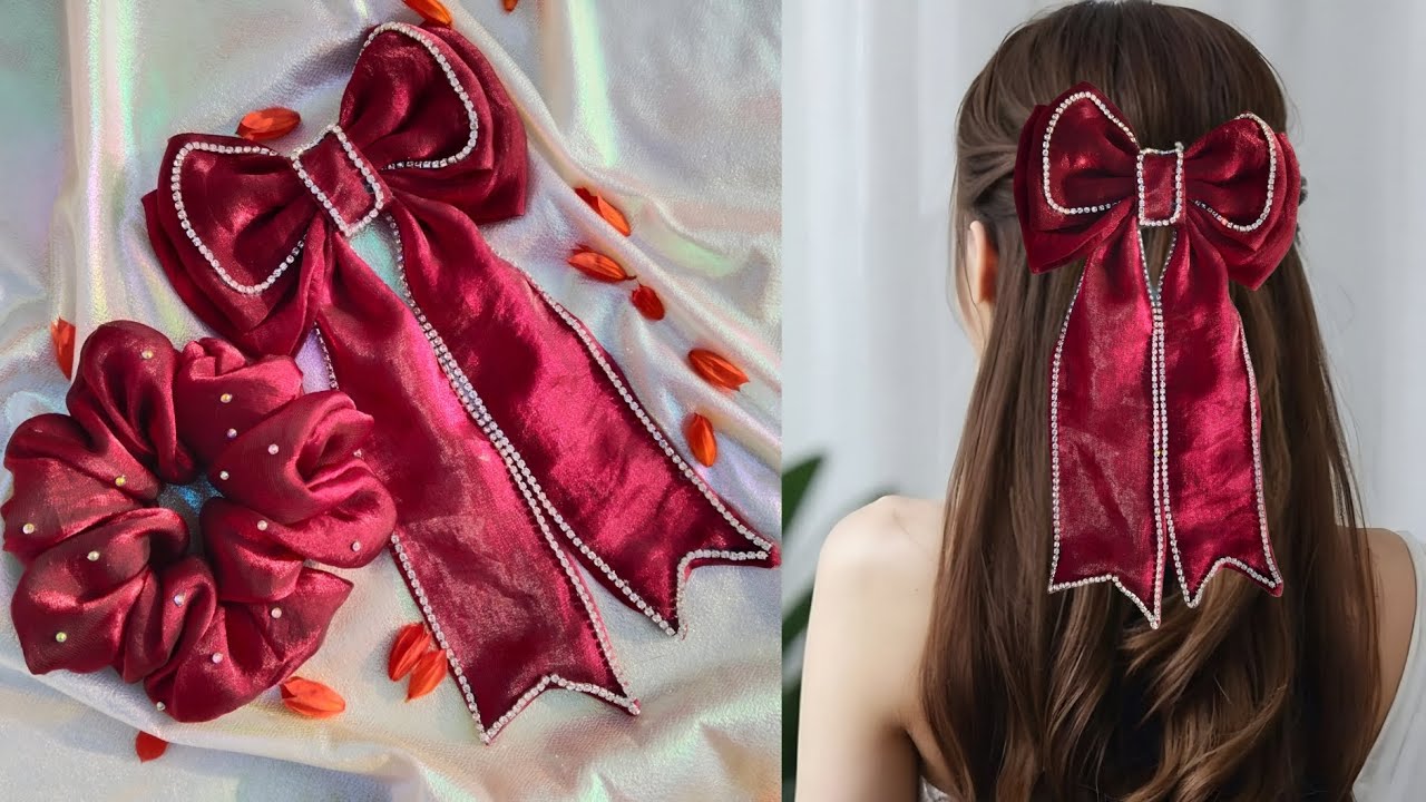 This is a beautiful hairstyles set of Scrunchies and Bow|🔥 it's gives fell luxurious after wearing|