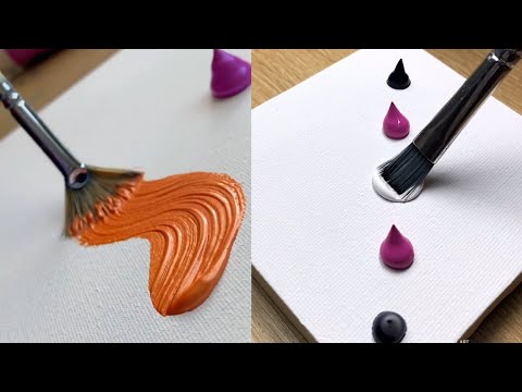 Painting with acrylic paint incredibly beautiful amazing pictures of sunset and nature landscapes.