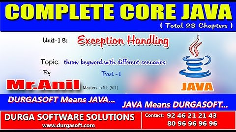 Core Java Exception Handling   throw keyword with different scenarios  Part -1