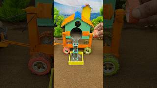 😱 Real Working Mini Tractor Making Cement Pillar | Amazing DIY Construction Machine 🚜 #shorts