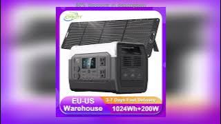 #1800W 1600W Portable Power Station 1024Wh Pure Sinve Wave Lifepo4 Battery With 200W Solar Panel E