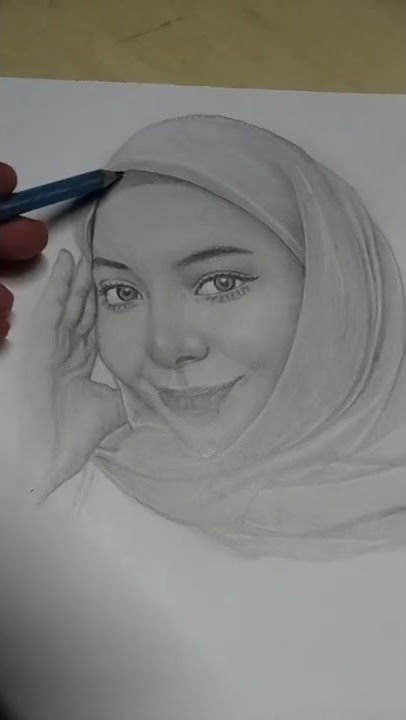 Cara paling mudah menggambar wajah mulus cewek jilbab,perempuan berhijab #shortsvideo #shorts