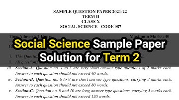 Social Science Sample Paper solution for term 2 (Class 10)