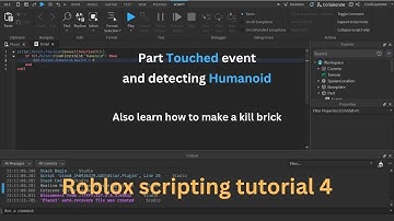 Roblox scripting tutorial 4: Part Touched event and detecting Humanoid