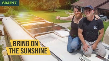 Solar Panel Install and Unboxing Battle Born Batteries for our Bus Conversion – S04E17
