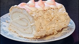 Меренговый Рулет. Воздушный, Нежный, Очень Вкусный. Meringue Roll. Airy, Delicate, Very Delicious.