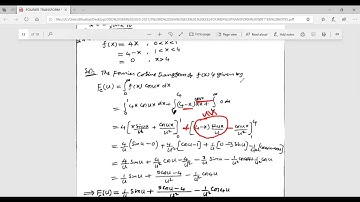 Fourier Transforms & Numerical Differentiation FOURIER AND INVERSE FOURIER COSINE AND SINE TRANSFORM