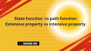 State function,Path fun, Extensive and Intensive property
