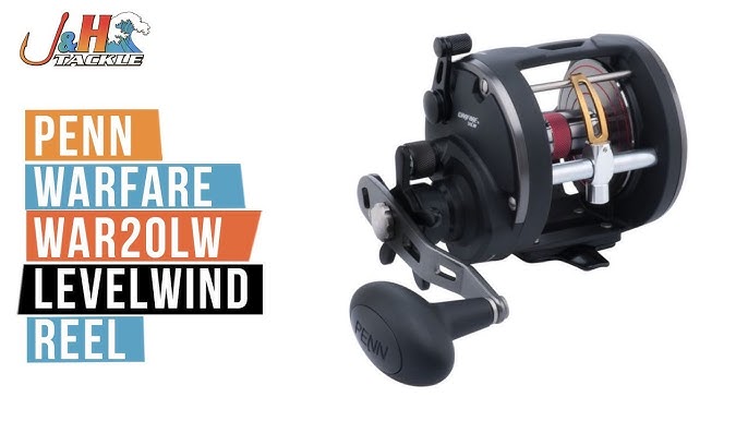 Penn Warfare Level Wind Conventional Reel and Fishing Rod Combo, Black, 6'6