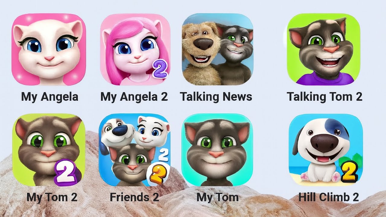 Talking Tom Finds 2,Angela,Scary Anna,Duddu,Zombie Tsunami,Tom Can Dy Run,Talking Tom Cat 2025