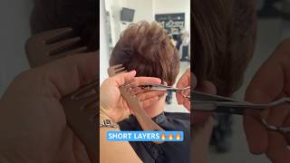 SHORT LAYERS PIXIE HAIRCUT: Complete Tutorial Linked Below! 🔥🔥🔥