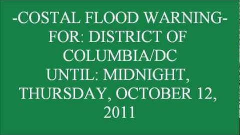 Coastal Flood Warning (EAS #9)