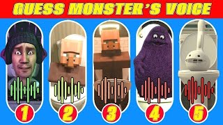 Guess MONSTER'S VOICE #909   SKIBIDI TOILET, VILLAGER ANGEL TOLET, GRIMACE TOILET, OTAMATONE's TOLET