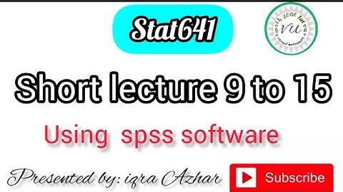 stat641 lectures for  final || spss tutor in hindi