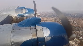 South African Airways (SkyClass Aviation) DC-4 Flight from the cockpit