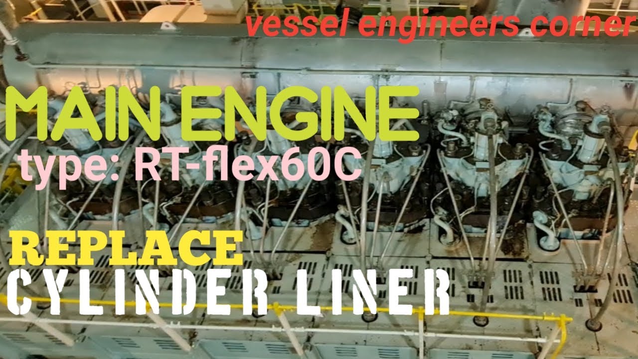 How to pull out and replace cylinder liner of main engine type RT